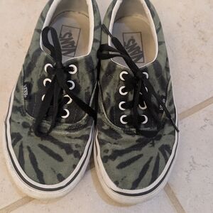 Vans olive Green and Black Tie-Dye Sneakers Woman's Size 7.5
